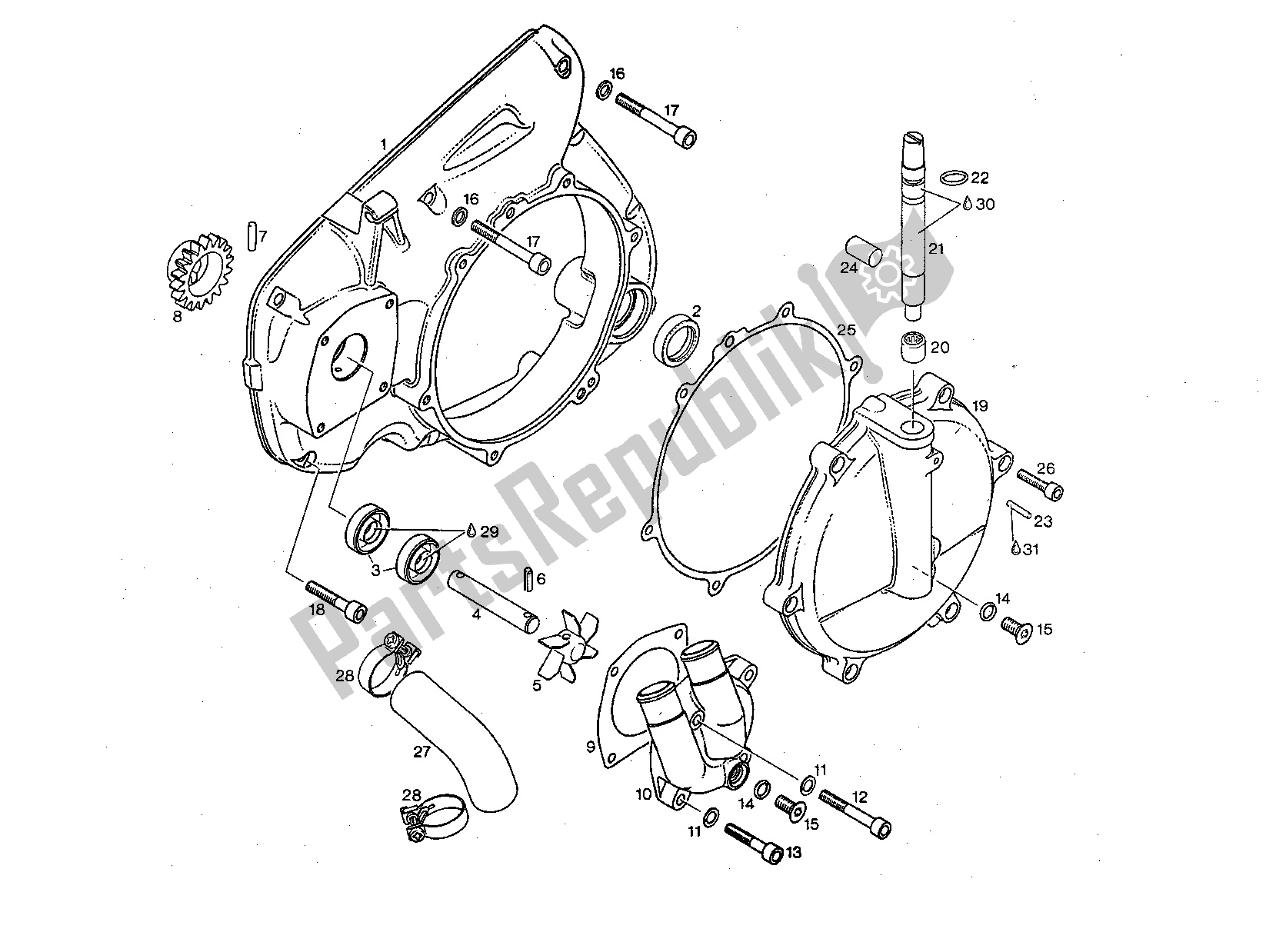 Tutte le parti per il Pompa Dell'acqua del Aprilia Climber 250 / 280 677 1988