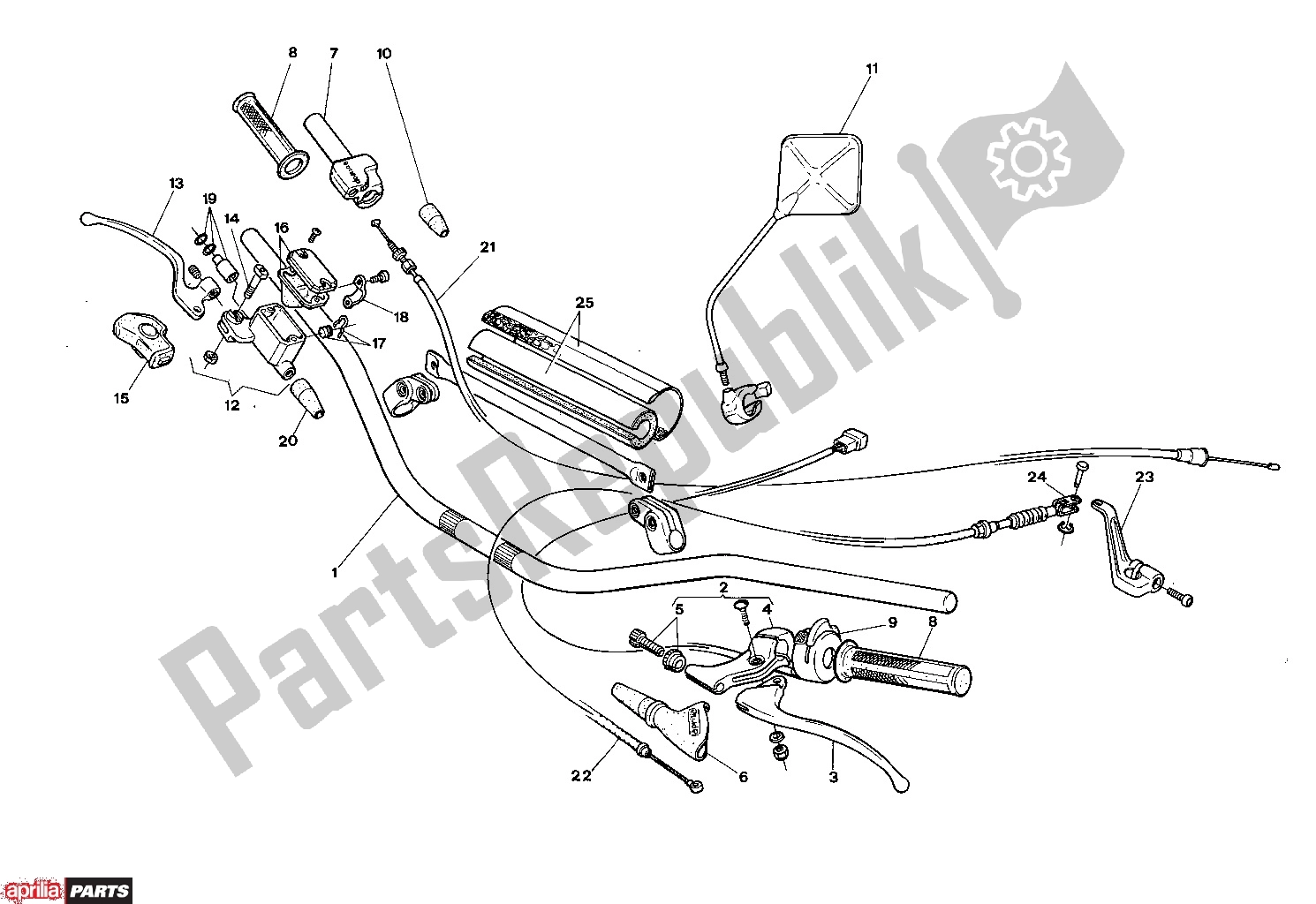 Todas as partes de Handle Bars do Aprilia Climber 405 300 1989 - 1990