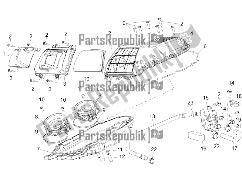 Tutte le parti per il Air Box del Aprilia Dorsoduro 1200 2016