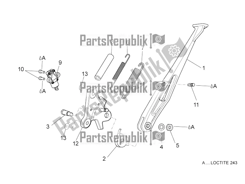 Alle Teile für das Zentraler Ständer des Aprilia Dorsoduro 1200 2016