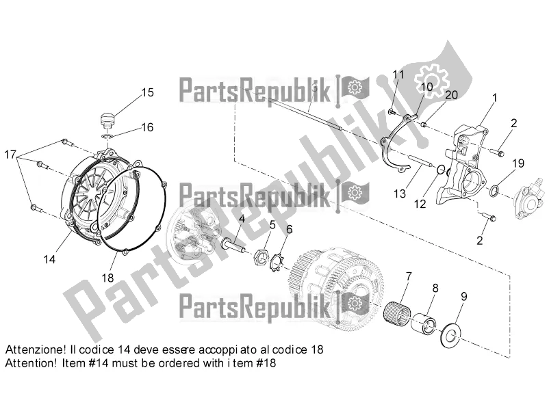 All parts for the Clutch I of the Aprilia Dorsoduro 1200 2016