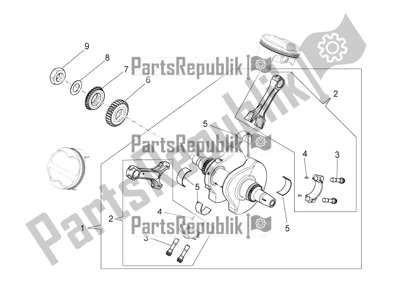 All parts for the Drive Shaft of the Aprilia Dorsoduro 1200 2016