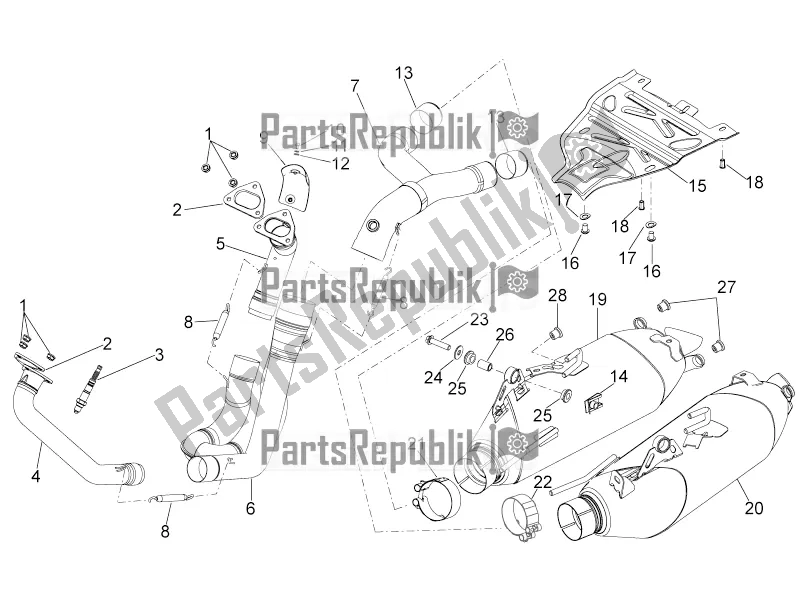 Alle Teile für das Auspuffanlage des Aprilia Dorsoduro 1200 2016