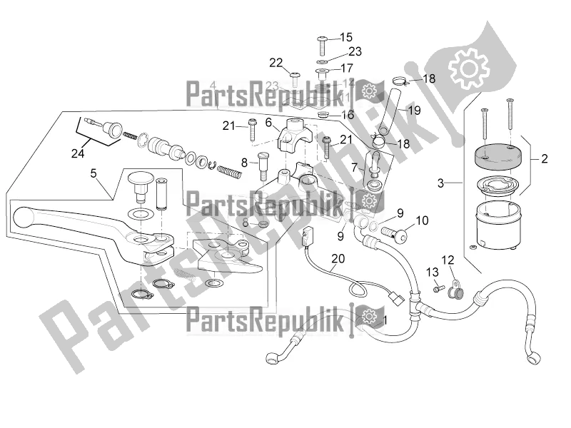 Tutte le parti per il Pompa Freno Anteriore I del Aprilia Dorsoduro 1200 2016