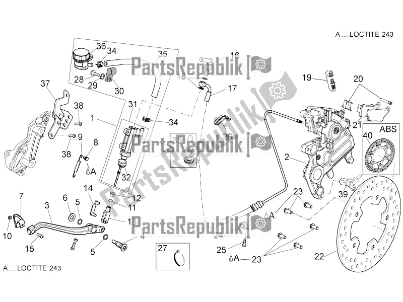 Toutes les pièces pour le Système De Freinage Arrière I du Aprilia Dorsoduro 1200 2016