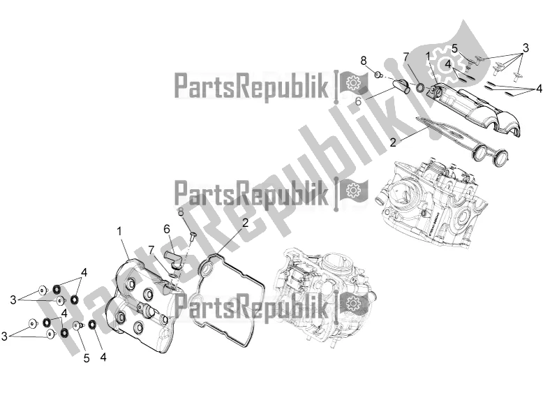 Tutte le parti per il Coperchio Valvole del Aprilia Dorsoduro 1200 2016