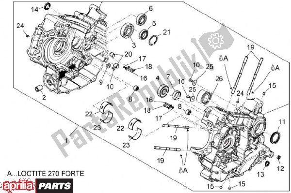 All parts for the Carter Motor of the Aprilia Dorsoduro 69 1200 2010