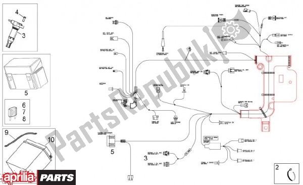 Tutte le parti per il Elektrische Installatie del Aprilia Dorsoduro 69 1200 2010