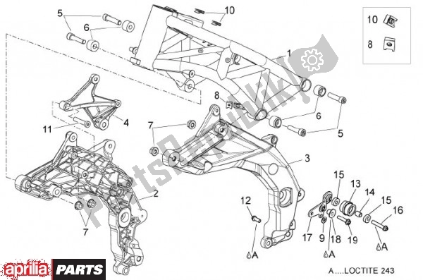 Alle onderdelen voor de Frame van de Aprilia Dorsoduro 69 1200 2010