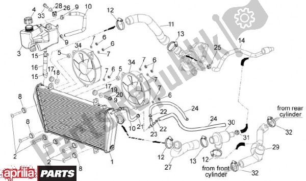 Todas las partes para Radiador de Aprilia Dorsoduro 69 1200 2010