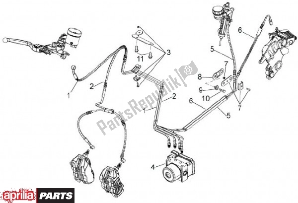 All parts for the Remsysteem Achteraan Abs of the Aprilia Dorsoduro 69 1200 2010