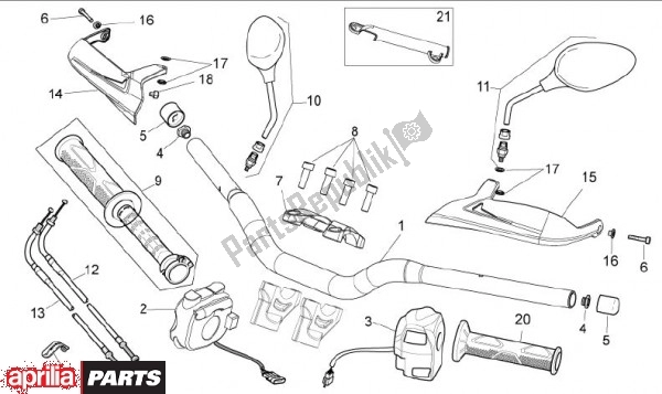 All parts for the Handlebar of the Aprilia Dorsoduro 69 1200 2010