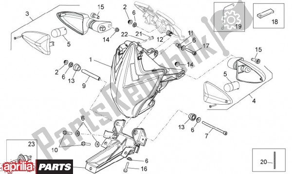 Alle onderdelen voor de Voorlicht van de Aprilia Dorsoduro 69 1200 2010