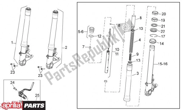 Tutte le parti per il Forcella Anteriore del Aprilia Dorsoduro 69 1200 2010