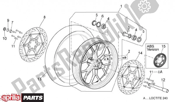 All parts for the Front Wheel of the Aprilia Dorsoduro 69 1200 2010