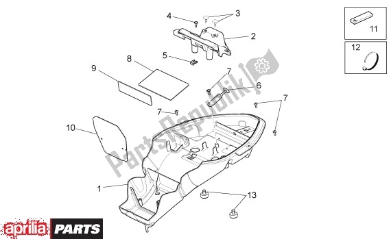 Todas las partes para Achterkant Opbouw de Aprilia Dorsoduro 40 750 2008 - 2011