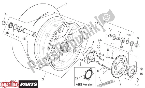 Todas las partes para Rueda Trasera de Aprilia Dorsoduro 40 750 2008 - 2011