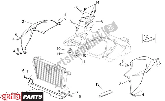 Tutte le parti per il Middenaufbouw del Aprilia Dorsoduro 40 750 2008 - 2011