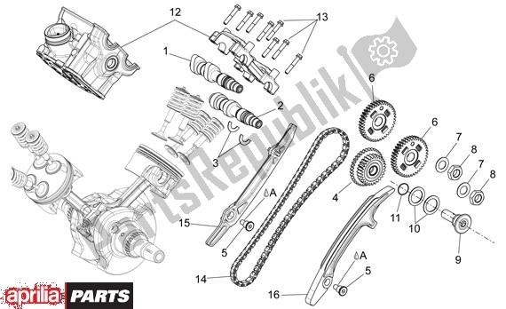 All parts for the Nokkenas Achter of the Aprilia Dorsoduro 40 750 2008 - 2011