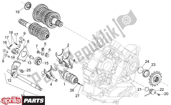 Todas as partes de Garfo De Mudança De Marcha do Aprilia Dorsoduro 40 750 2008 - 2011