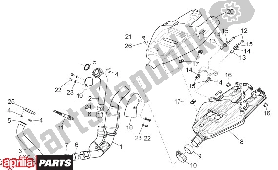 Toutes les pièces pour le Uitlaatgroep du Aprilia Dorsoduro 40 750 2008 - 2011