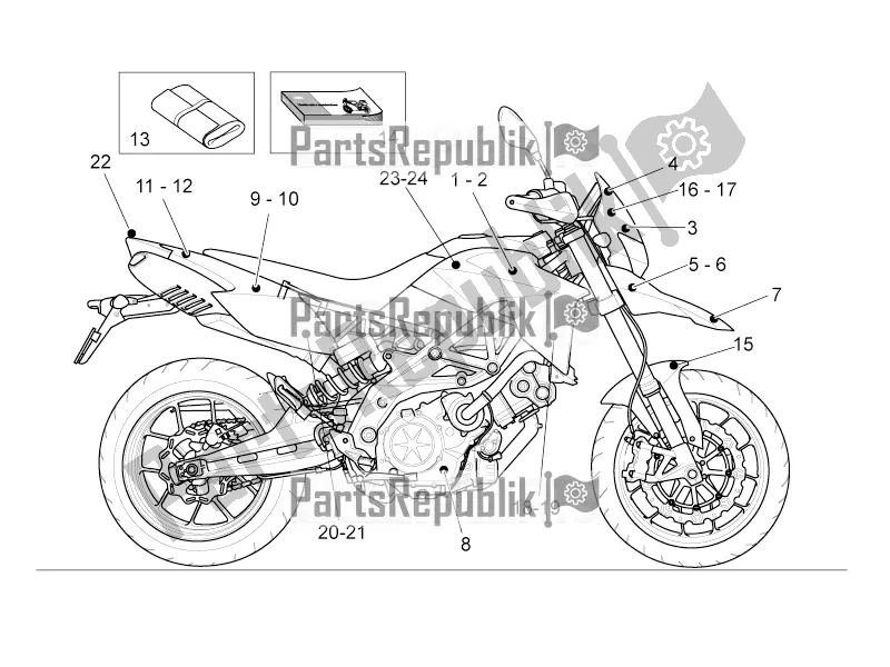 All parts for the Decal -toolkit of the Aprilia Dorsoduro 750 2016