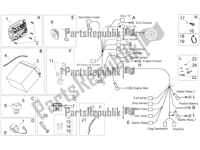 All parts for the Electrical System Ii of the Aprilia Dorsoduro 750 2016