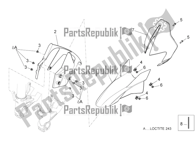 Alle Teile für das Vorderkörper - Vorderer Kotflügel des Aprilia Dorsoduro 750 2016