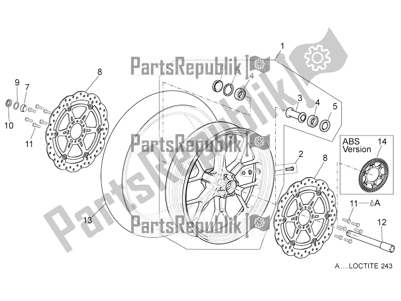 Toutes les pièces pour le Roue Avant du Aprilia Dorsoduro 750 2016