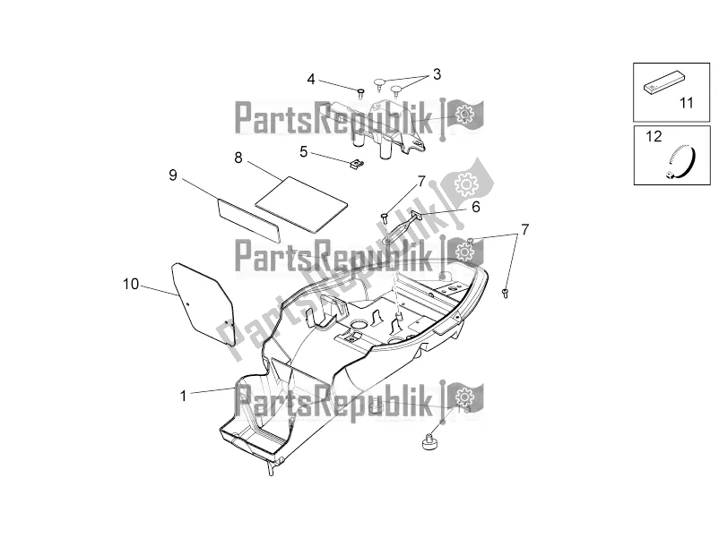 All parts for the Rear Body I of the Aprilia Dorsoduro 750 2016