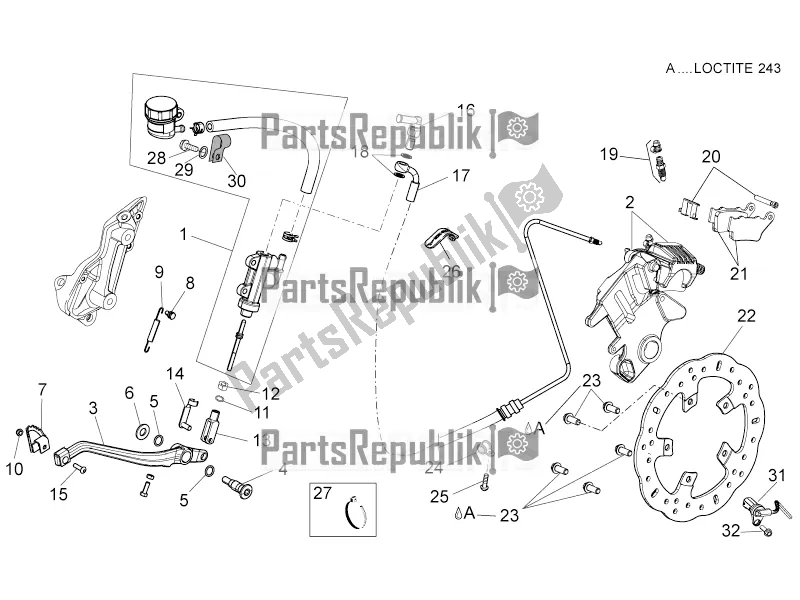 Toutes les pièces pour le Système De Freinage Arrière du Aprilia Dorsoduro 750 2016