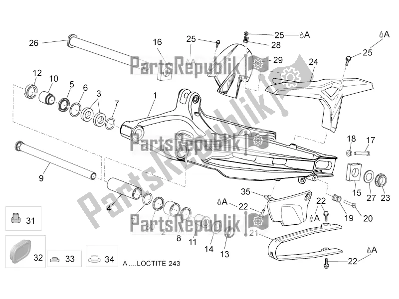 Toutes les pièces pour le Bras Oscillant du Aprilia Dorsoduro 750 2016