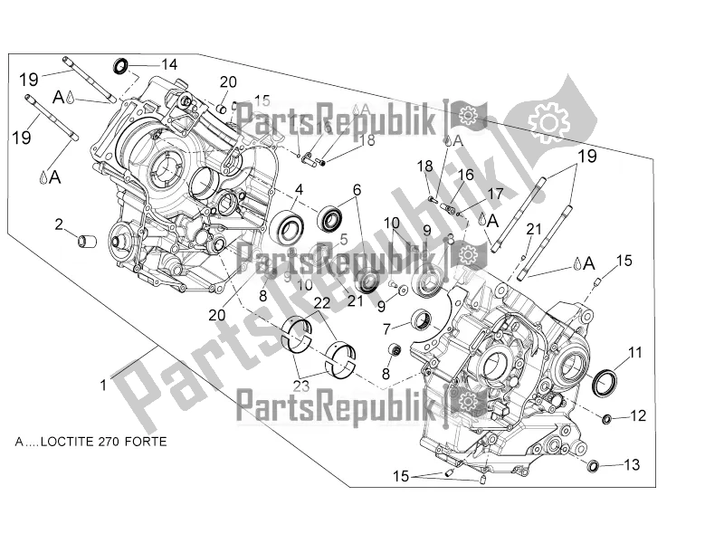 All parts for the Crankcases I of the Aprilia Dorsoduro 750 ABS 2016