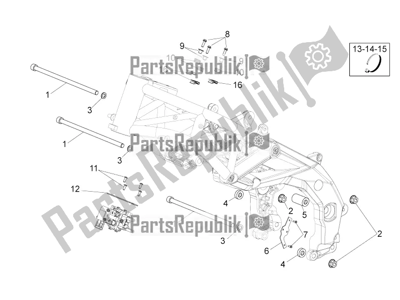 All parts for the Frame Ii of the Aprilia Dorsoduro 750 ABS 2016