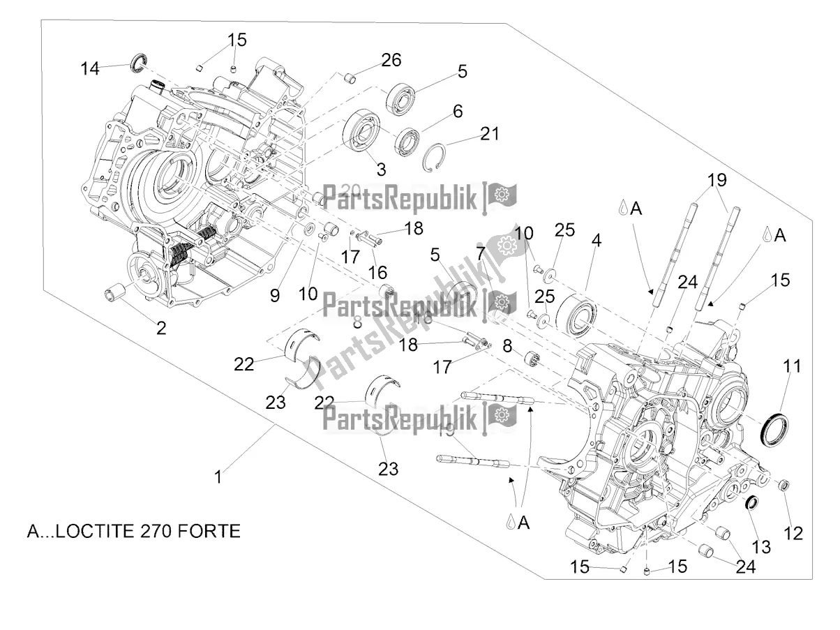 All parts for the Crankcases I of the Aprilia Dorsoduro 900 ABS 2017