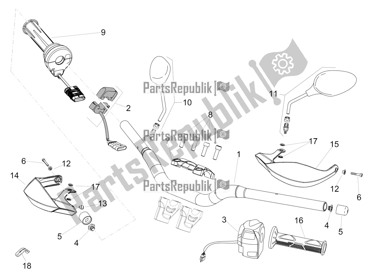 All parts for the Handlebar - Controls of the Aprilia Dorsoduro 900 ABS 2017