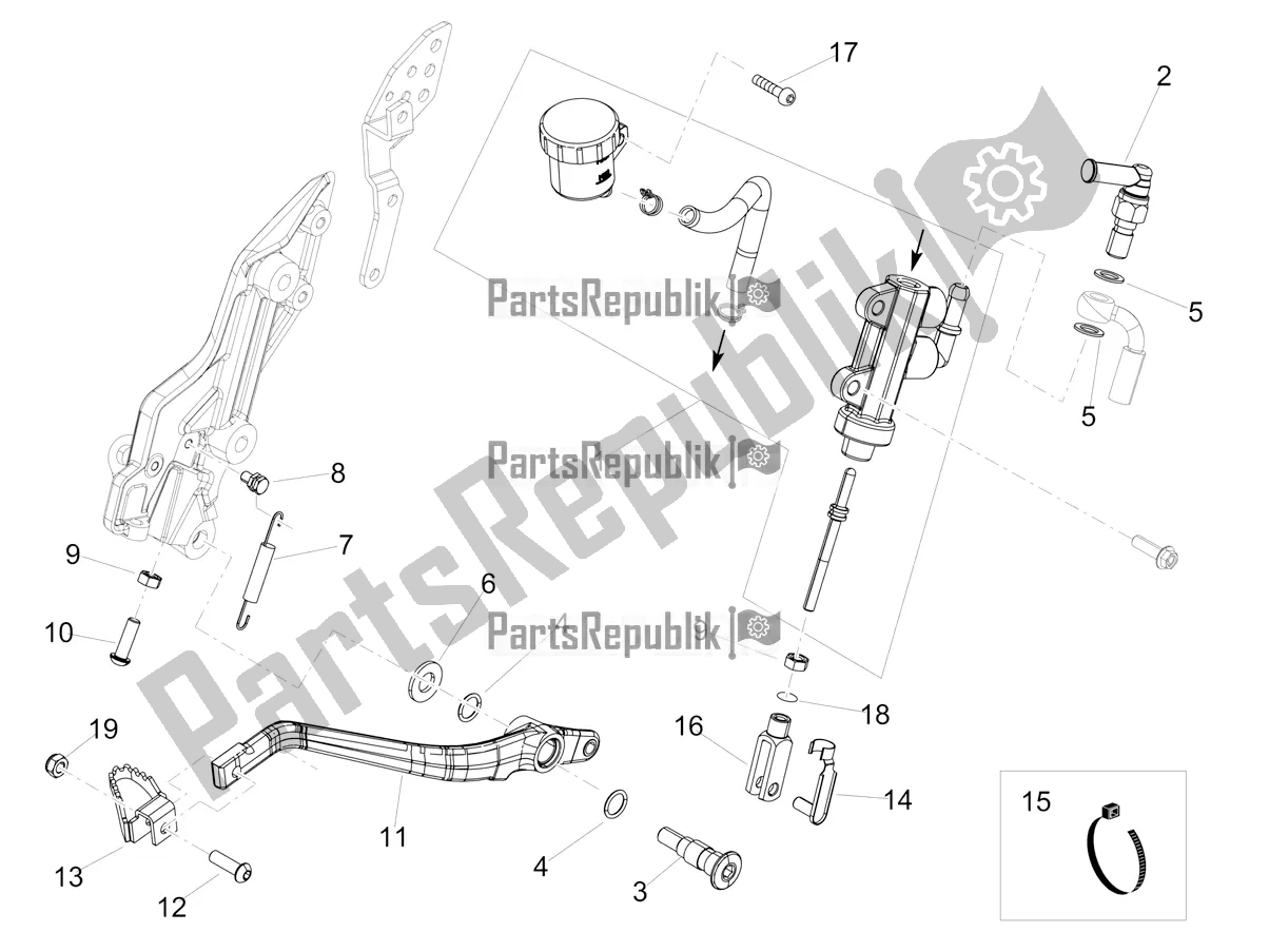 Toutes les pièces pour le Maître-cylindre Arrière du Aprilia Dorsoduro 900 ABS 2017