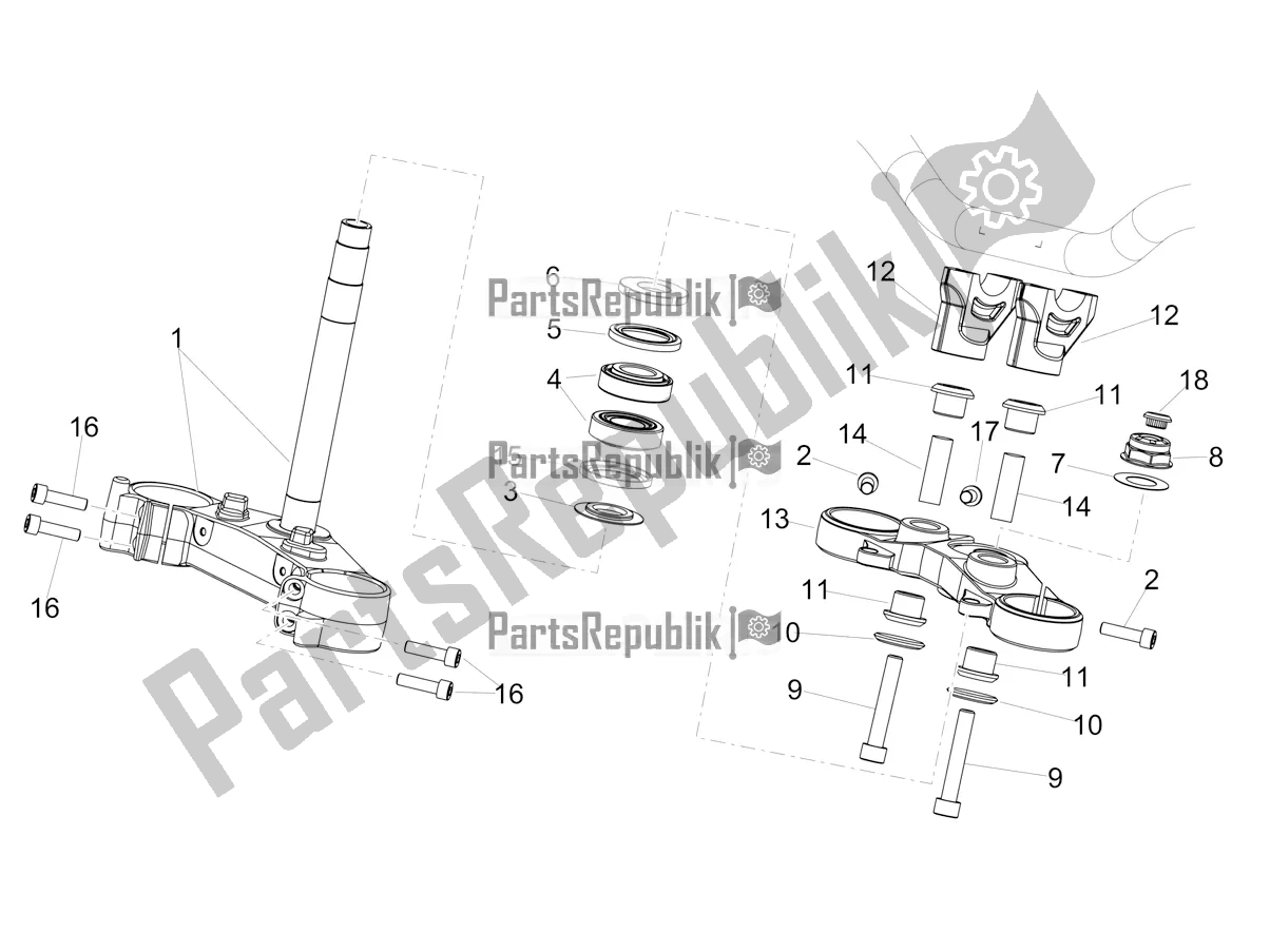 All parts for the Steering of the Aprilia Dorsoduro 900 ABS 2017