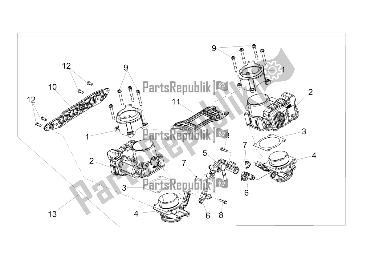 All parts for the Throttle Body of the Aprilia Dorsoduro 900 ABS 2017