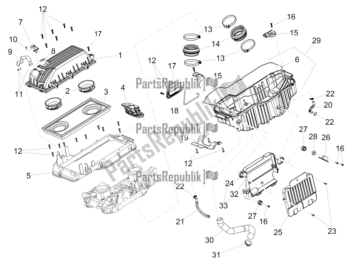 Alle Teile für das Luft Box des Aprilia Dorsoduro 900 ABS 2018