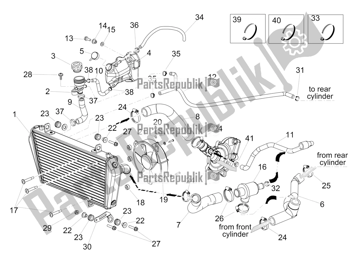 All parts for the Cooling System of the Aprilia Dorsoduro 900 ABS 2018