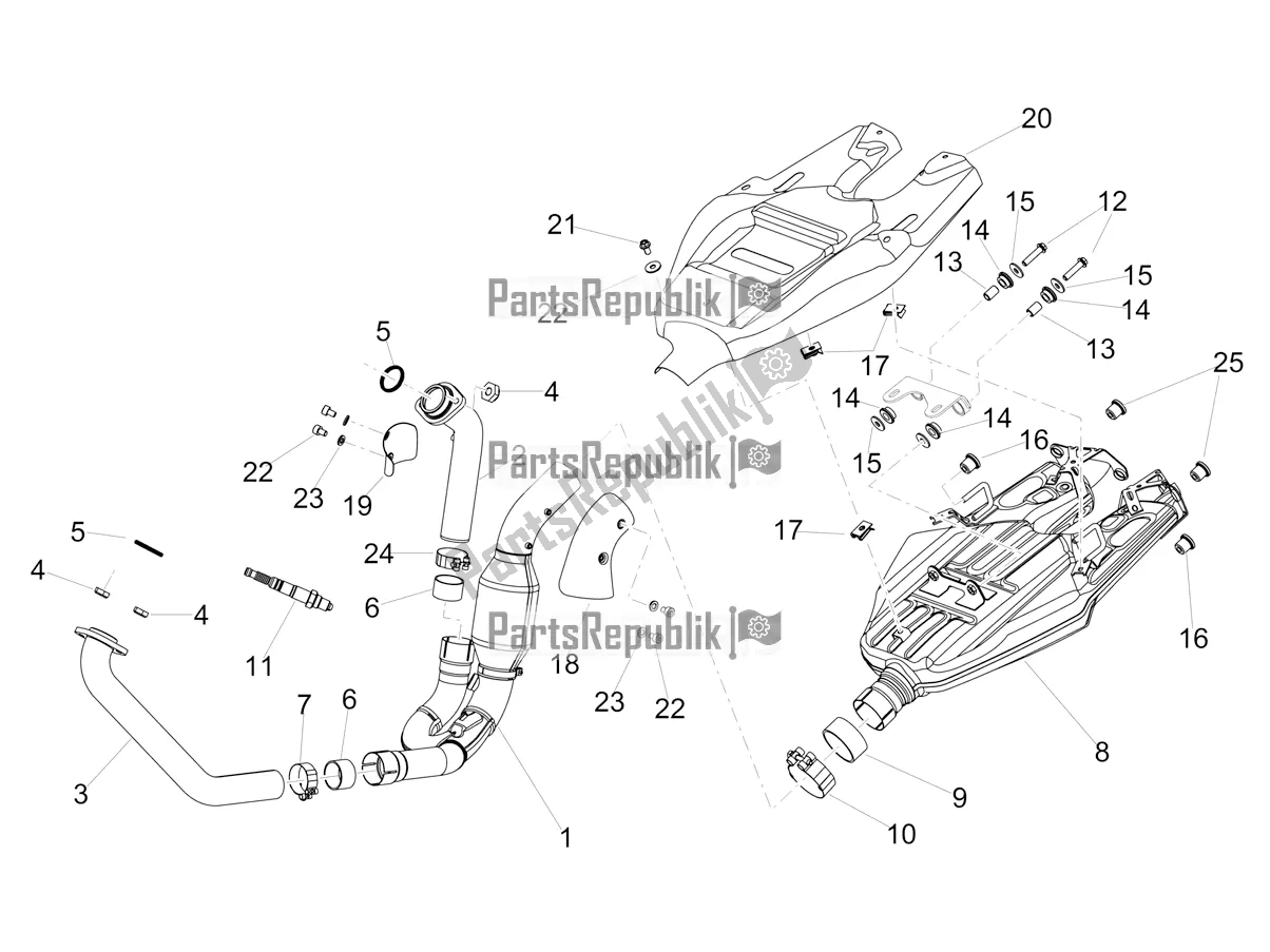 Toutes les pièces pour le Tuyau D'échappement du Aprilia Dorsoduro 900 ABS 2018