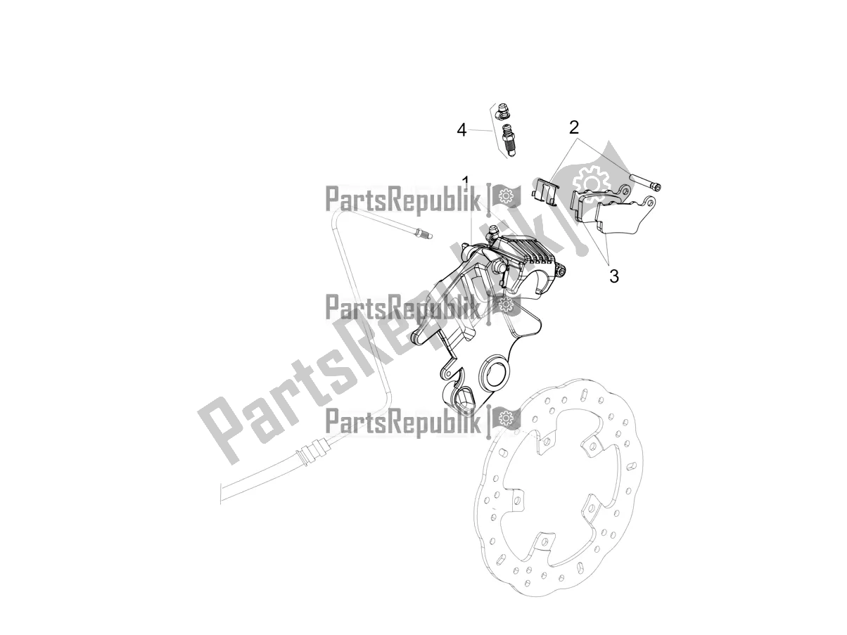 All parts for the Rear Brake Caliper of the Aprilia Dorsoduro 900 ABS 2018