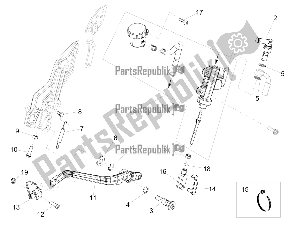 Todas las partes para Cilindro Maestro Trasero de Aprilia Dorsoduro 900 ABS 2018