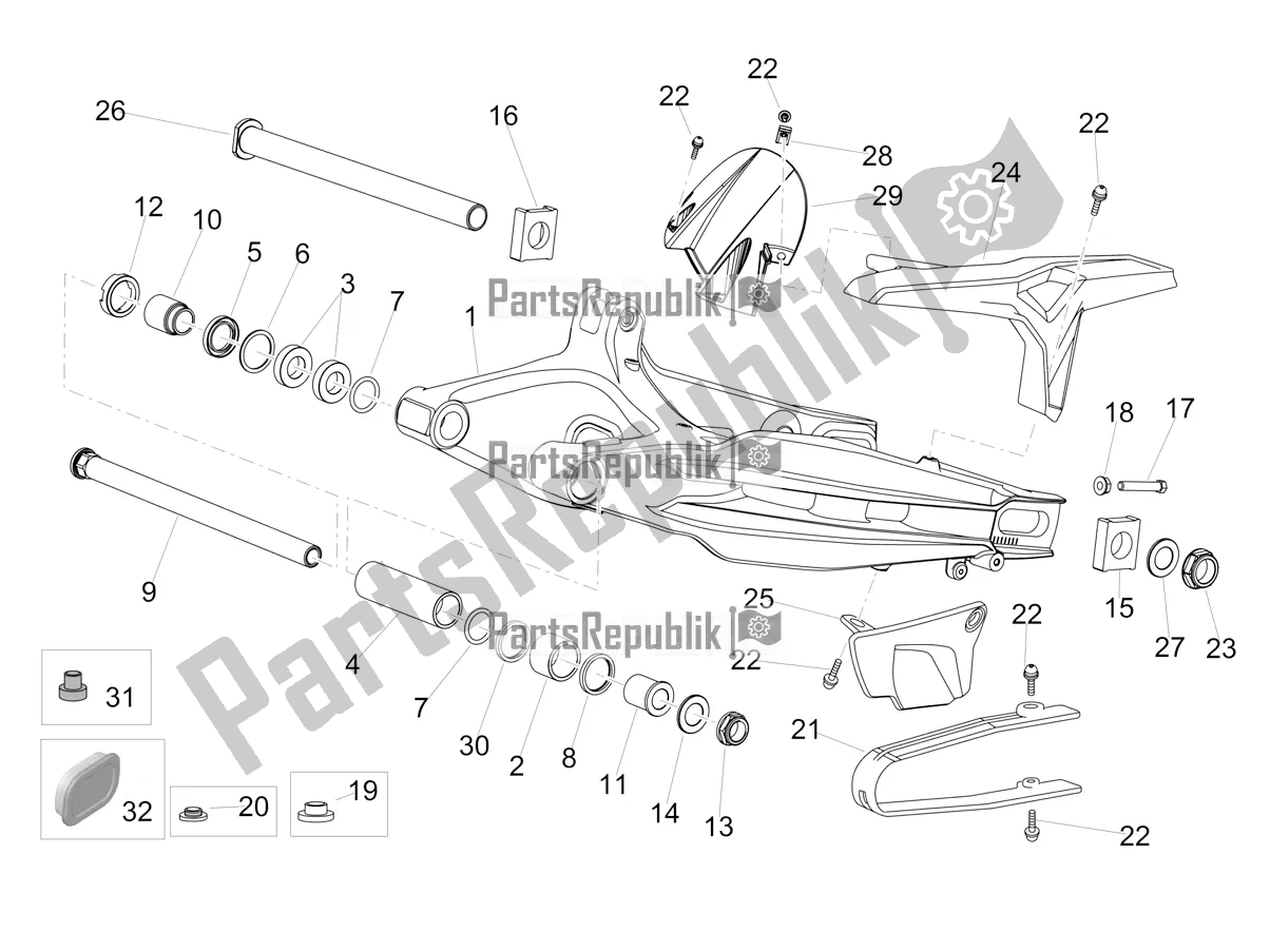 Todas las partes para Brazo Oscilante de Aprilia Dorsoduro 900 ABS 2018