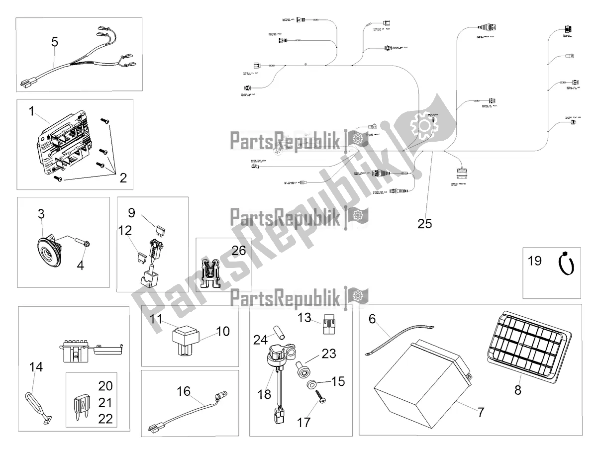 All parts for the Rear Electrical System of the Aprilia Dorsoduro 900 ABS 2019