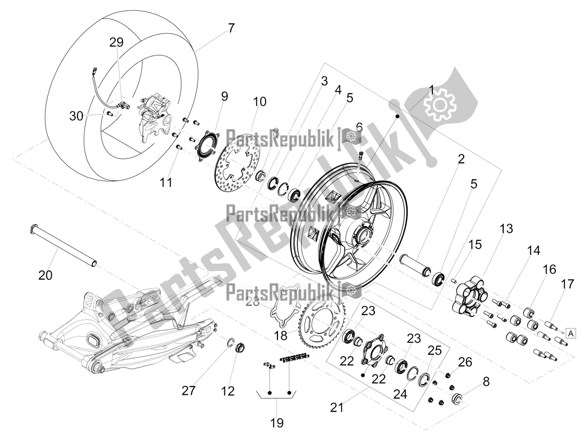 Tutte le parti per il Ruota Posteriore del Aprilia Dorsoduro 900 ABS 2019