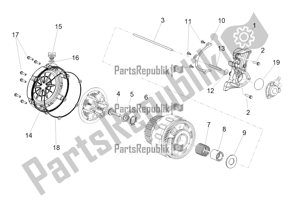 Wszystkie części do Pokrywa Sprz? G? A Aprilia Dorsoduro 900 ABS 2020