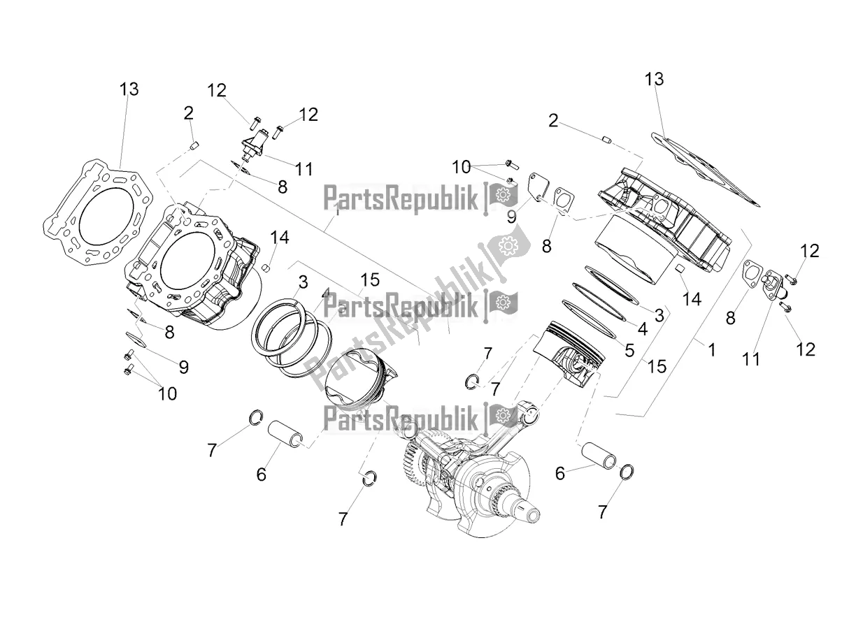 All parts for the Cylinder - Piston of the Aprilia Dorsoduro 900 ABS 2020