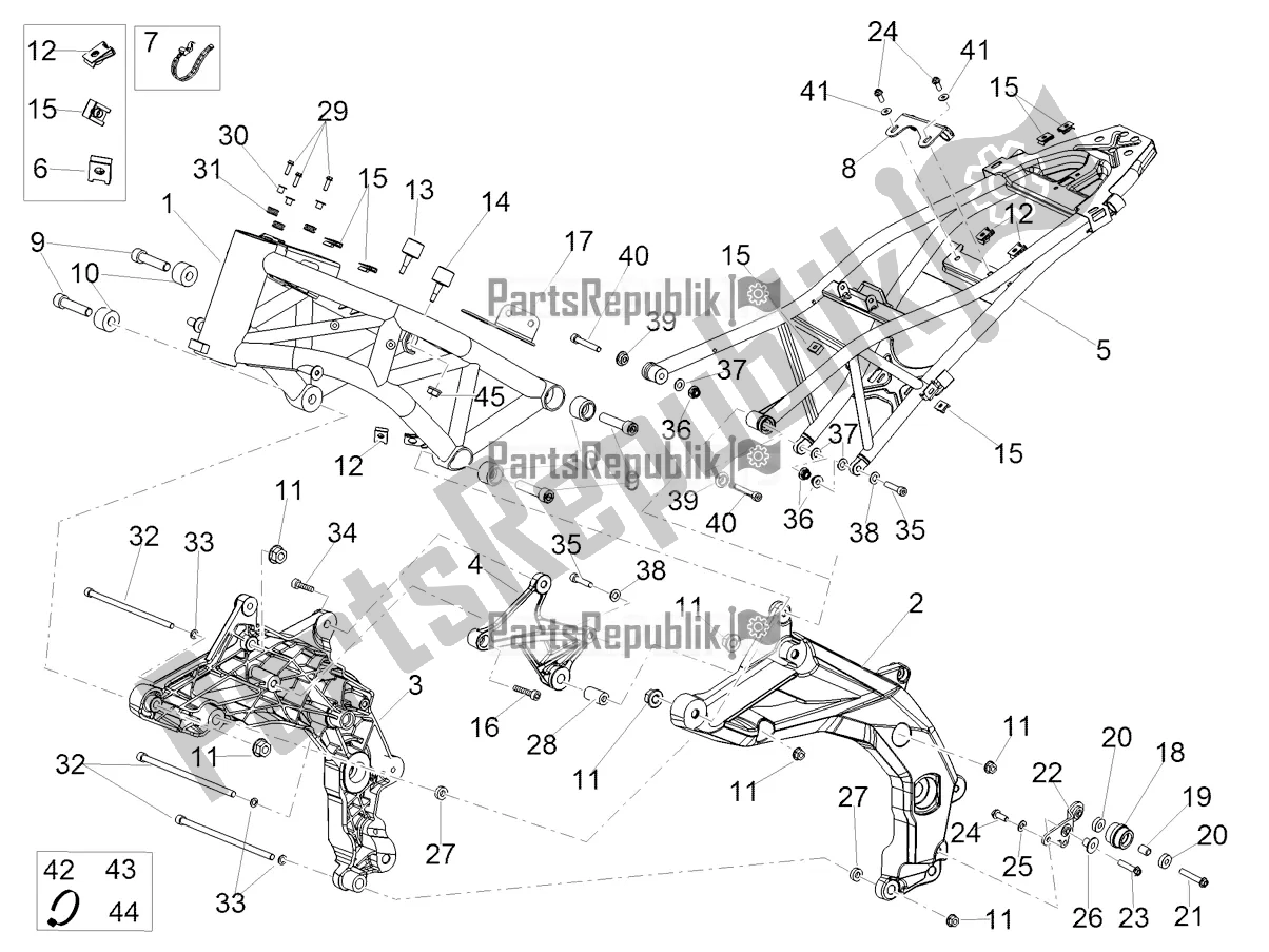 Tutte le parti per il Telaio del Aprilia Dorsoduro 900 ABS 2020